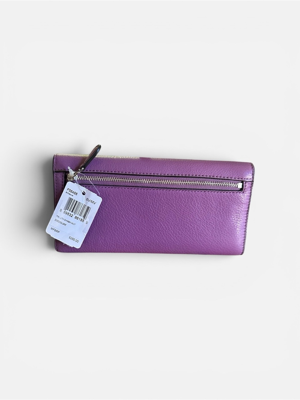 ✨ Coach Violet Purple Leather Continental Wallet NWT Rare Color - Picture 11 of 12